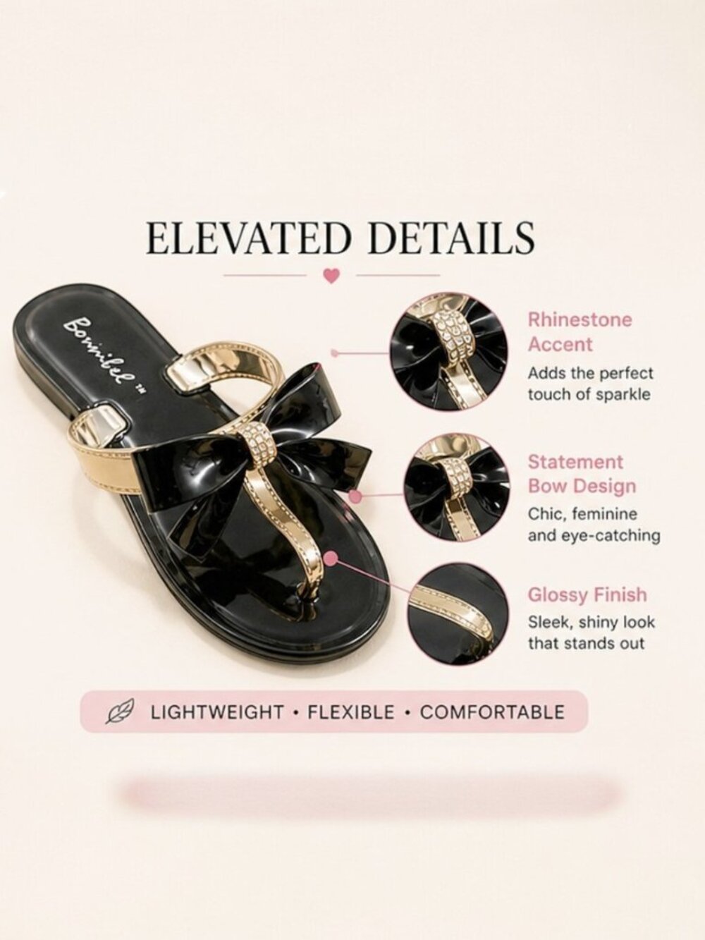 3-Pair Bow Rhinestone Sandal Bundles | Mixed Sizes 6–10 | Wholesale Reseller Lot - Picture 4 of 6